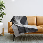 modern painterly brush strokes texture in bw Throw Blanket Gallery Image 1