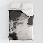 modern painterly brush strokes texture in bw Duvet Cover Gallery Image 6