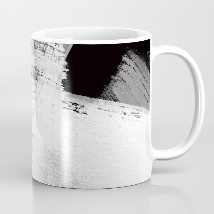 modern painterly brush strokes texture in bw Coffee Mug Gallery Image 1
