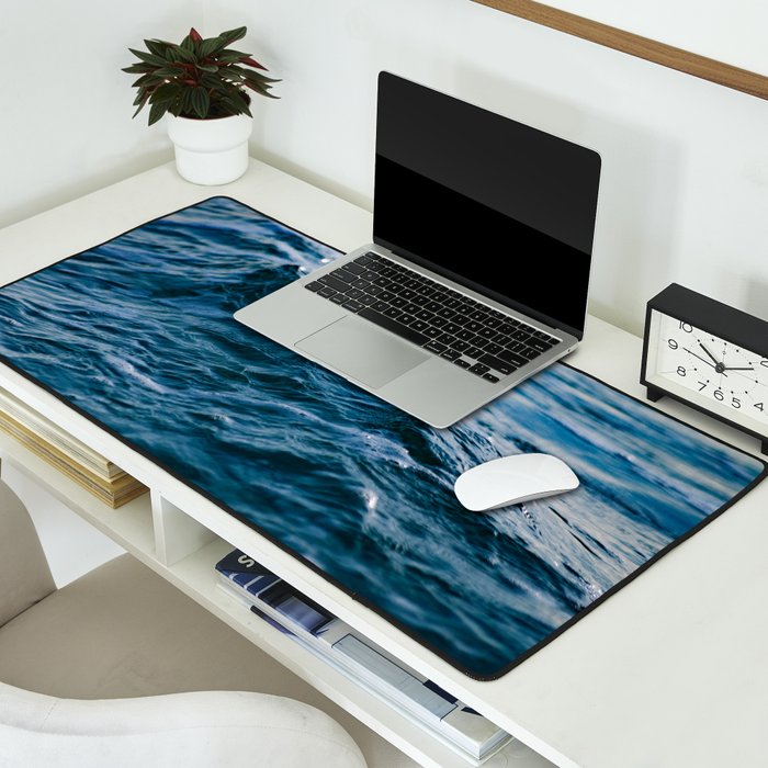 Blue Ocean Waves Desk Mat Gallery Image 2