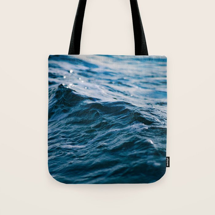 Blue Ocean Waves Tote Bag Gallery Image 1