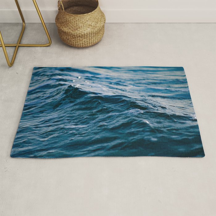 Blue Ocean Waves Rug Gallery Image 1