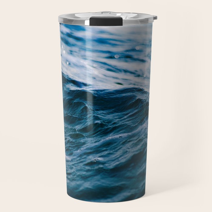Blue Ocean Waves Travel Mug Gallery Image 1