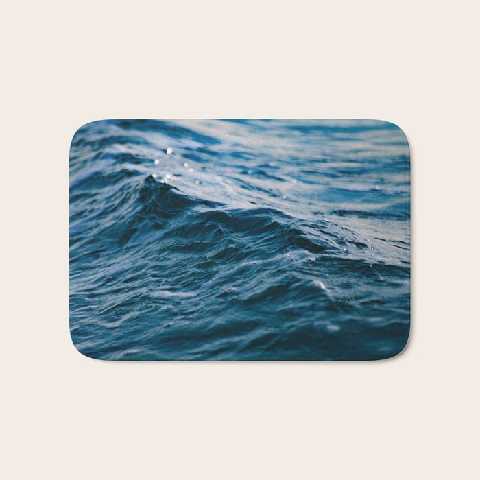 Blue Ocean Waves Bath Mat Gallery Image 1