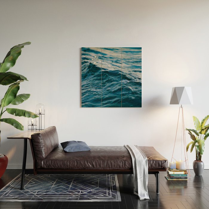 Blue Ocean Waves Wood Wall Art Gallery Image 2