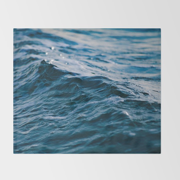 Blue Ocean Waves Throw Blanket Gallery Image 2