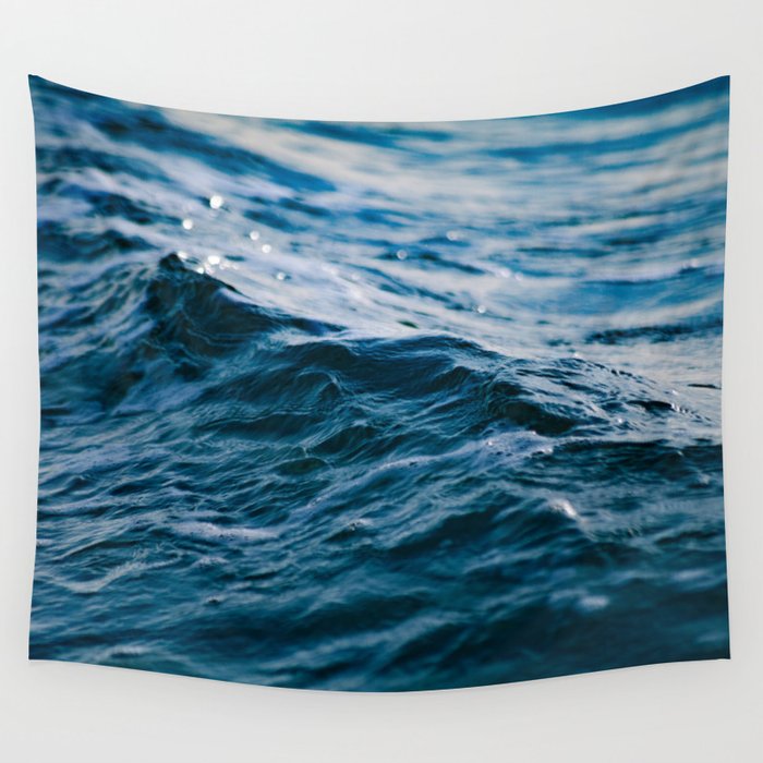 Blue Ocean Waves Wall Tapestry Gallery Image 1