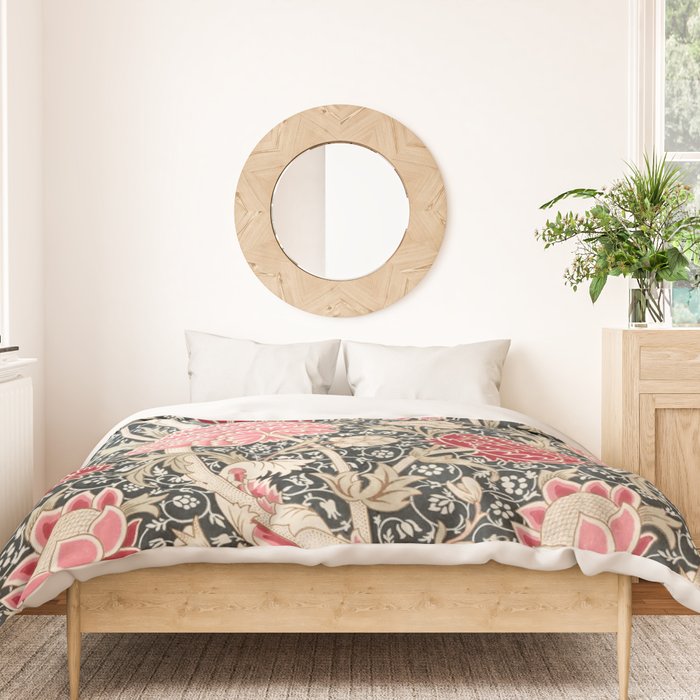 Vintage William Morris Cray Pink Floral Duvet Cover Gallery Image 3