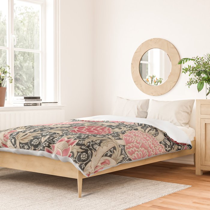 Vintage William Morris Cray Pink Floral Duvet Cover Gallery Image 2