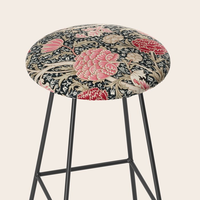 Vintage William Morris Cray Pink Floral Stool Gallery Image 2