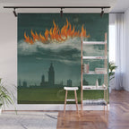 Heavenly fire over Augsburg  Augsburger Wunderzeichenbuch Himmelsfeuer uber Augsburg Wall Mural Gallery Image 1