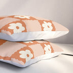 Flower Checker in Burnt Orange  Pillow Sham Gallery Image 3