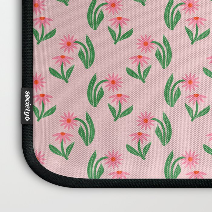 Pink Daisy Pattern - Pink Laptop Sleeve Gallery Image 3