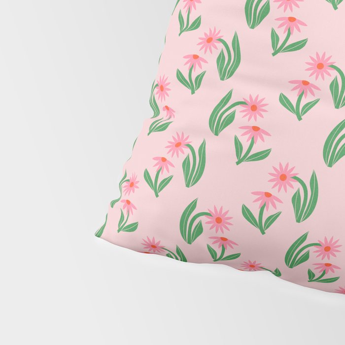 Pink Daisy Pattern - Pink Pillow Sham Gallery Image 4