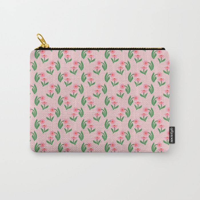Pink Daisy Pattern - Pink Carry All Pouch Gallery Image 1