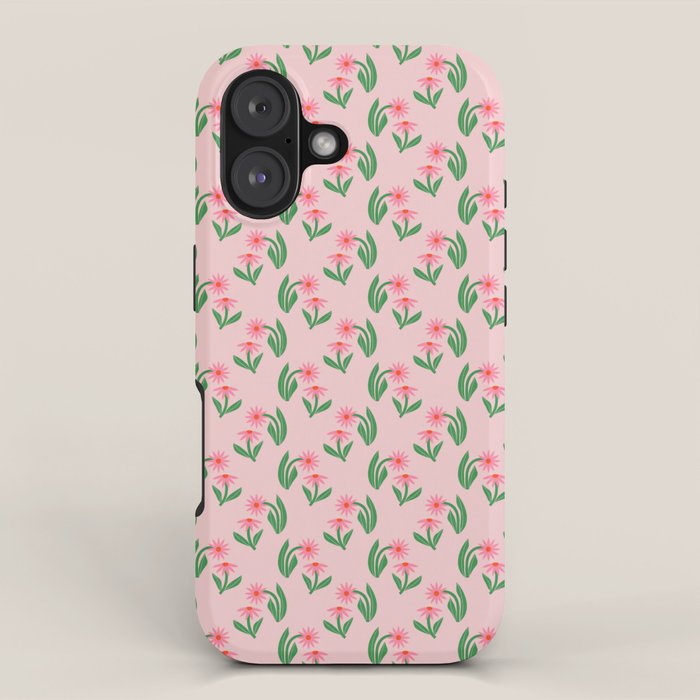 Pink Daisy Pattern - Pink iPhone Case Gallery Image 1