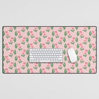 Pink Daisy Pattern - Pink Desk Mat Gallery Image 1