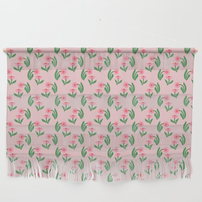 Pink Daisy Pattern - Pink Wall Hanging Gallery Image 1