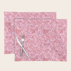 Coquette Valentines Day Bows in Colored Pencil Placemat Gallery Image 1