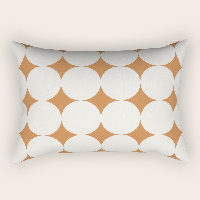 Circular Minimalism - Retro Orange Rectangular Pillow Gallery Image 2