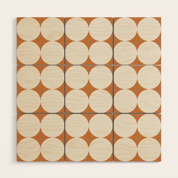 Circular Minimalism - Retro Orange Wood Wall Art Gallery Image 1