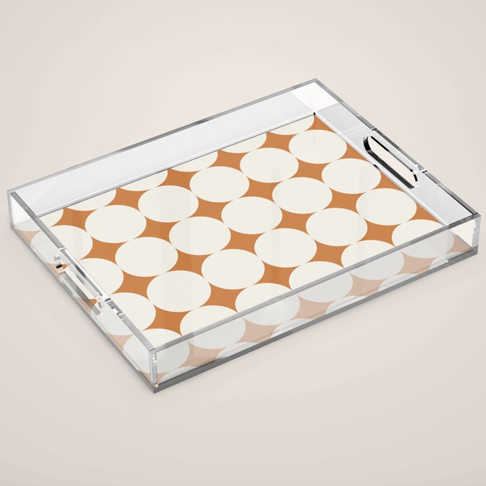 Circular Minimalism - Retro Orange Acrylic Tray Gallery Image 1