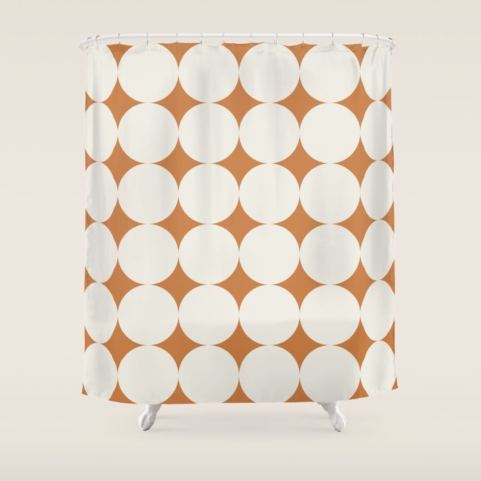 Circular Minimalism - Retro Orange Shower Curtain Gallery Image 1