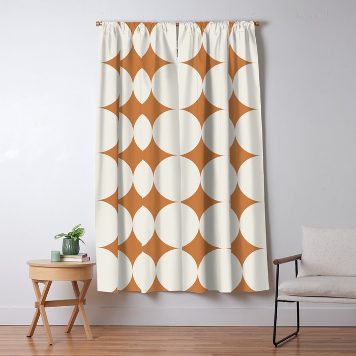 Circular Minimalism - Retro Orange Window Curtain Gallery Image 1