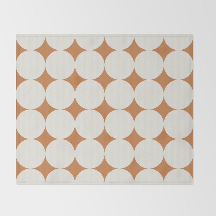 Circular Minimalism - Retro Orange Throw Blanket Gallery Image 2