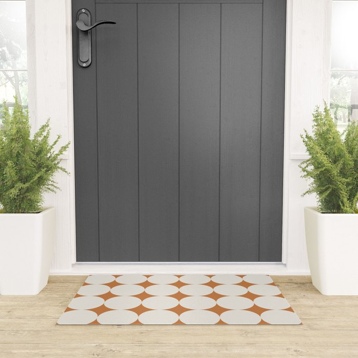 Circular Minimalism - Retro Orange Welcome Mat Gallery Image 3