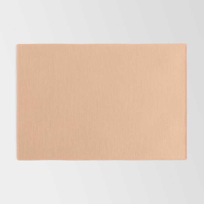 CARAMEL CREAM SOLID COLOR Plain Peach Pastel Shade Rug Gallery Image 2
