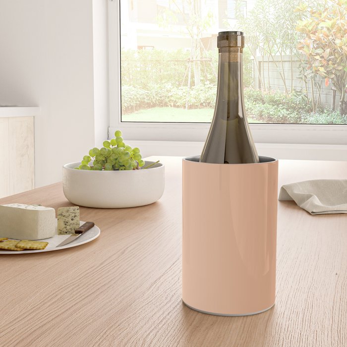 CARAMEL CREAM SOLID COLOR Plain Peach Pastel Shade Wine Chiller Gallery Image 4