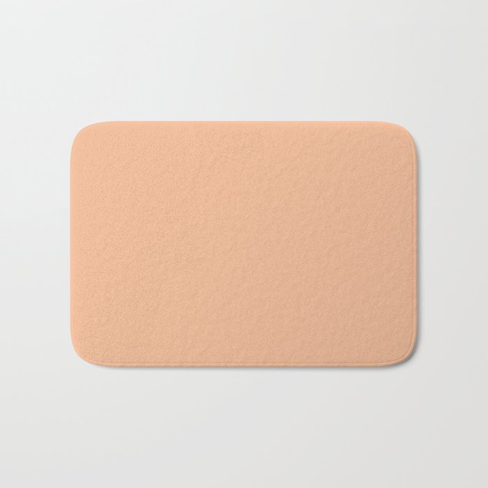 CARAMEL CREAM SOLID COLOR Plain Peach Pastel Shade Bath Mat Gallery Image 1
