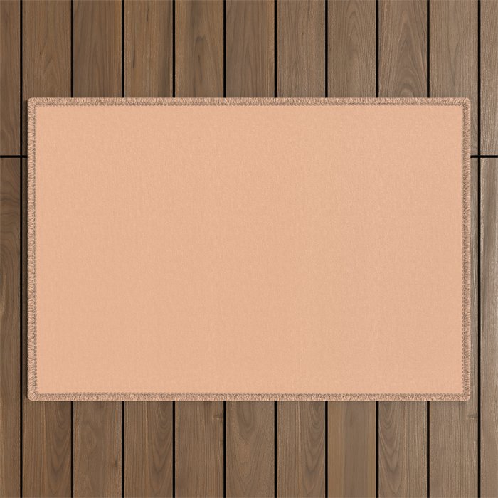 CARAMEL CREAM SOLID COLOR Plain Peach Pastel Shade Outdoor Rug Gallery Image 1