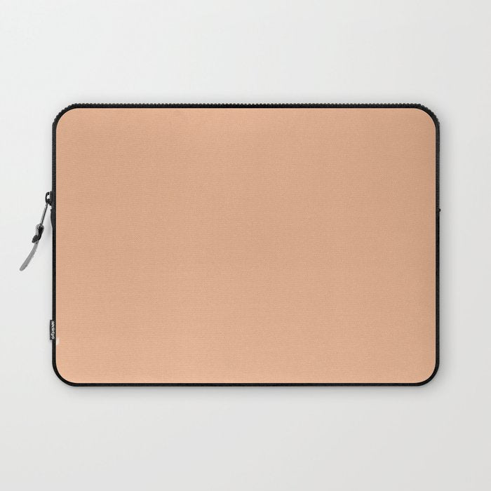 CARAMEL CREAM SOLID COLOR Plain Peach Pastel Shade Laptop Sleeve Gallery Image 1