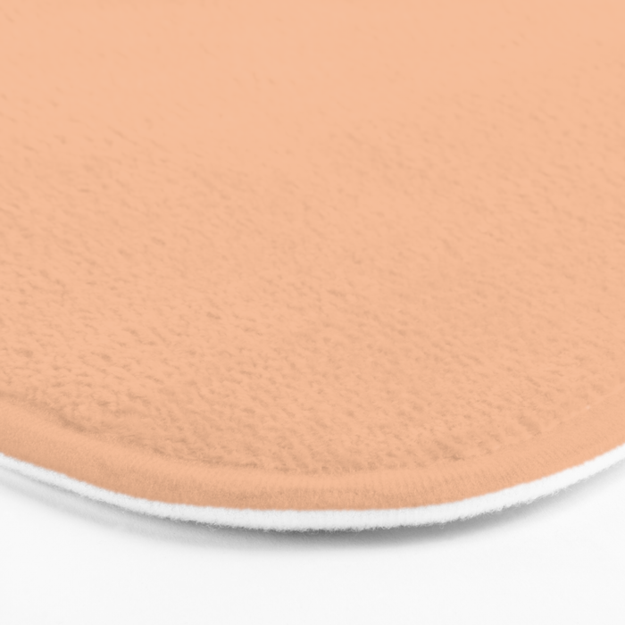 CARAMEL CREAM SOLID COLOR Plain Peach Pastel Shade Bath Mat Gallery Image 3