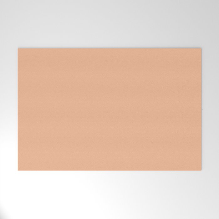 CARAMEL CREAM SOLID COLOR Plain Peach Pastel Shade Welcome Mat Gallery Image 1