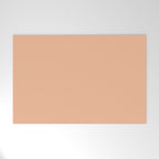CARAMEL CREAM SOLID COLOR Plain Peach Pastel Shade Welcome Mat Gallery Image 1