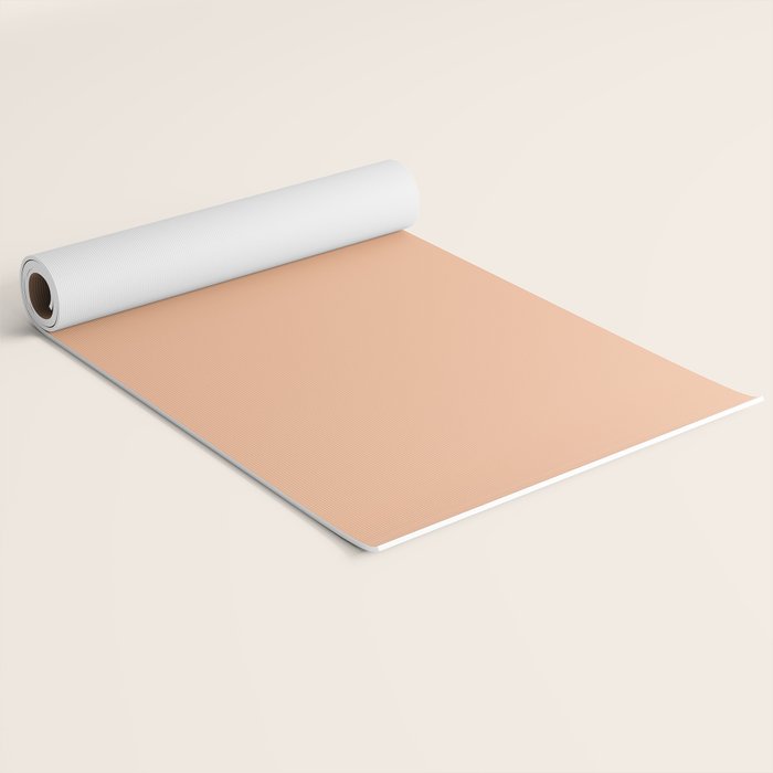 CARAMEL CREAM SOLID COLOR Plain Peach Pastel Shade Yoga Mat Gallery Image 2