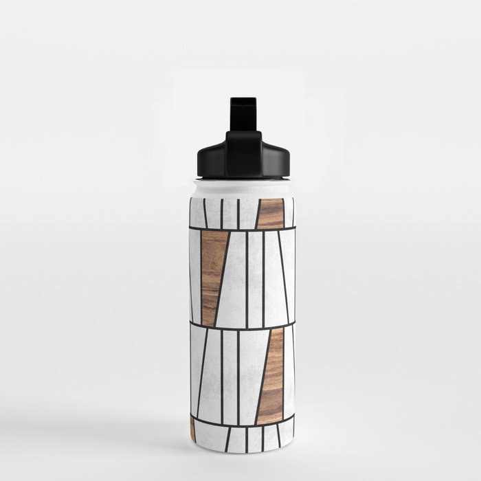 Mid-Century Modern Pattern No.4 - Concrete and Wood Water Bottle Gallery Image 2
