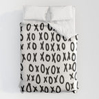 Hugs and Kisses in White and Black Duvet Cover Gallery Image 6