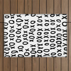 Hugs and Kisses in White and Black Outdoor Rug Gallery Image 1