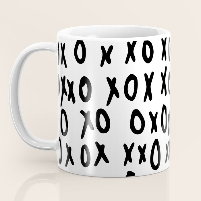 Hugs and Kisses in White and Black Coffee Mug Gallery Image 3
