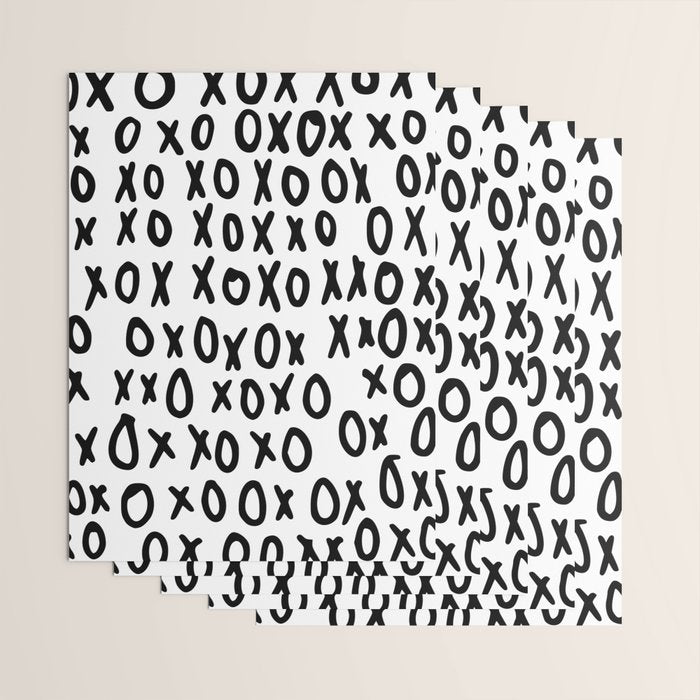 Hugs and Kisses in White and Black Wrapping Paper Gallery Image 3