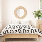Hugs and Kisses in White and Black Duvet Cover Gallery Image 3