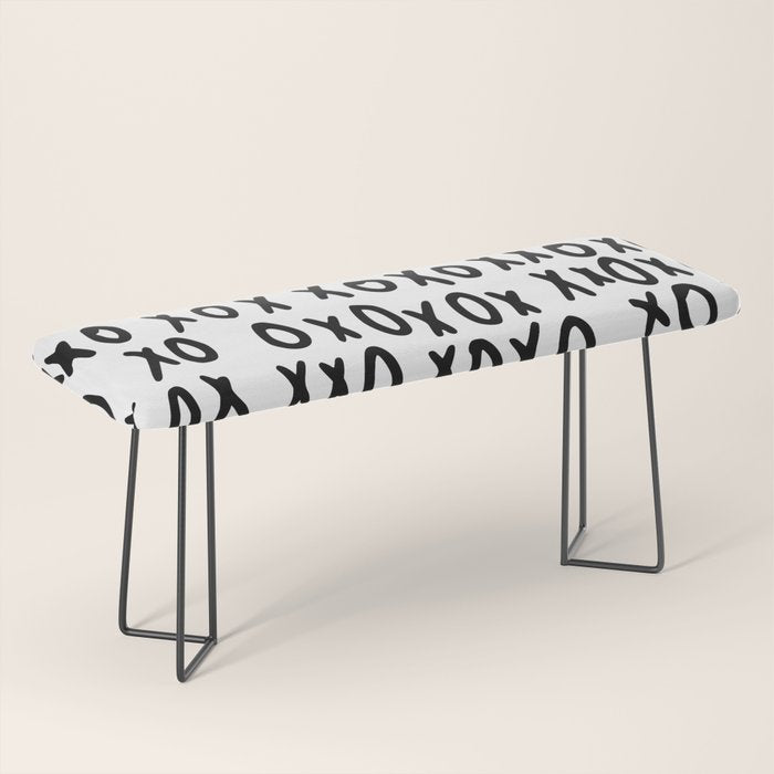 Hugs and Kisses in White and Black Bench Gallery Image 1