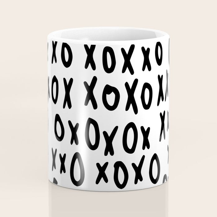 Hugs and Kisses in White and Black Coffee Mug Gallery Image 4