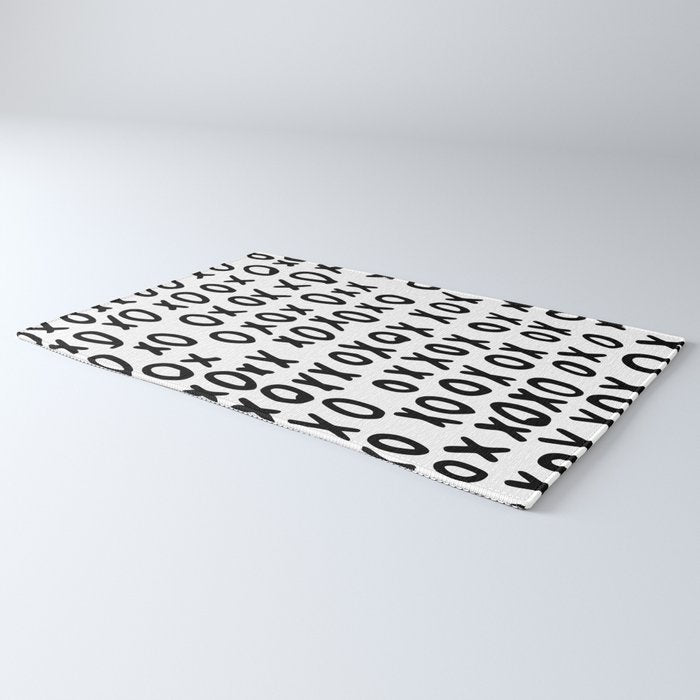 Hugs and Kisses in White and Black Rug Gallery Image 3