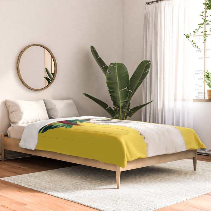 Aloha Hawaiian Llama in Yellow Comforter Gallery Image 2