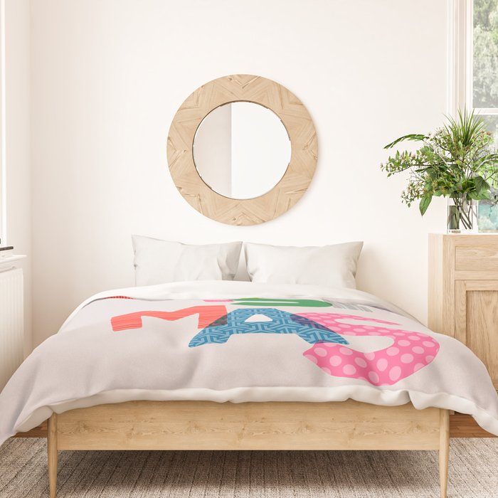 Christmas colorful typography Duvet Cover Gallery Image 3